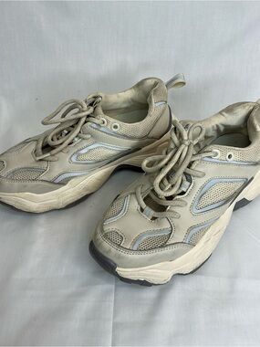 2140 - Chunky Beige Mesh Sneakers - Neutral Tones